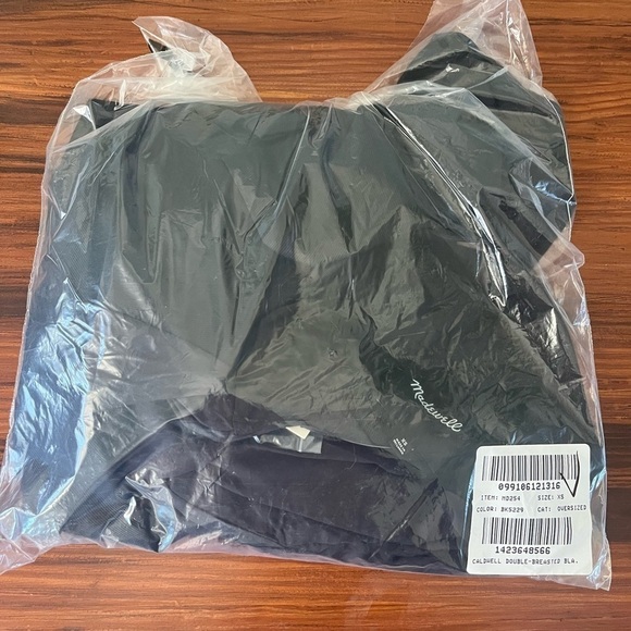 Madewell Caldwell Double Breasted Blazer Two Button Edition MD254 Black XS - Picture 9 of 9